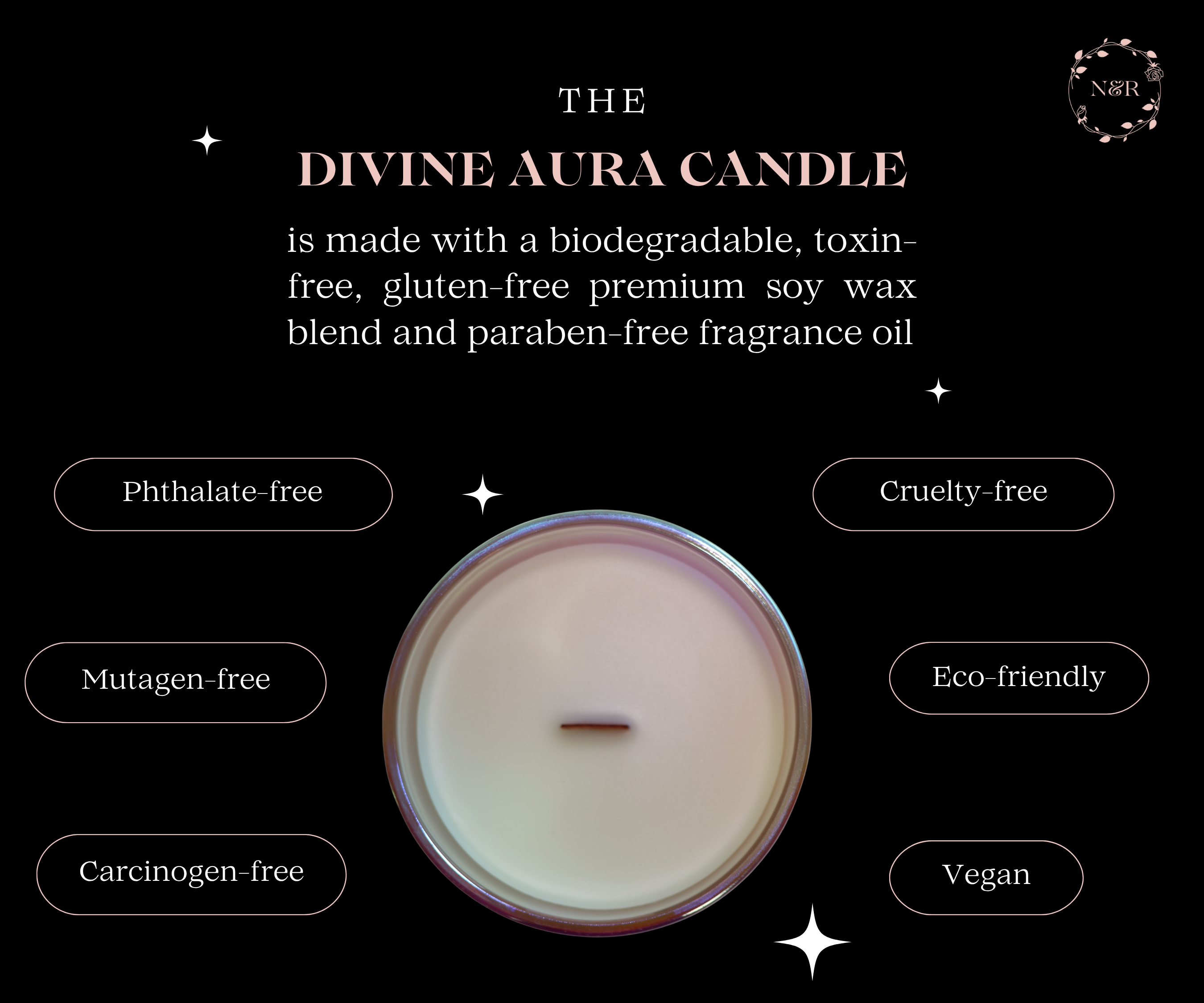Divine Aura Candle - Dark Rose & Labdanum
